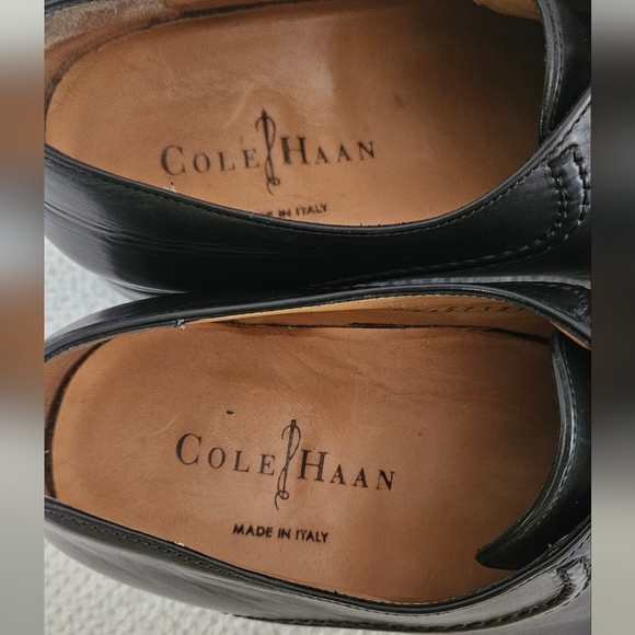 Cole Haan Black Lace Up 9.5 Mens Dress Shoes Tap Toe Nike Air Heel Made … - Picture 2 of 16